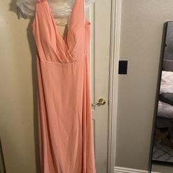 Brand New Coral Dress size 24 long Gown