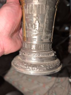 German Pewter Beer Stein 50 Jahre 1949–1999