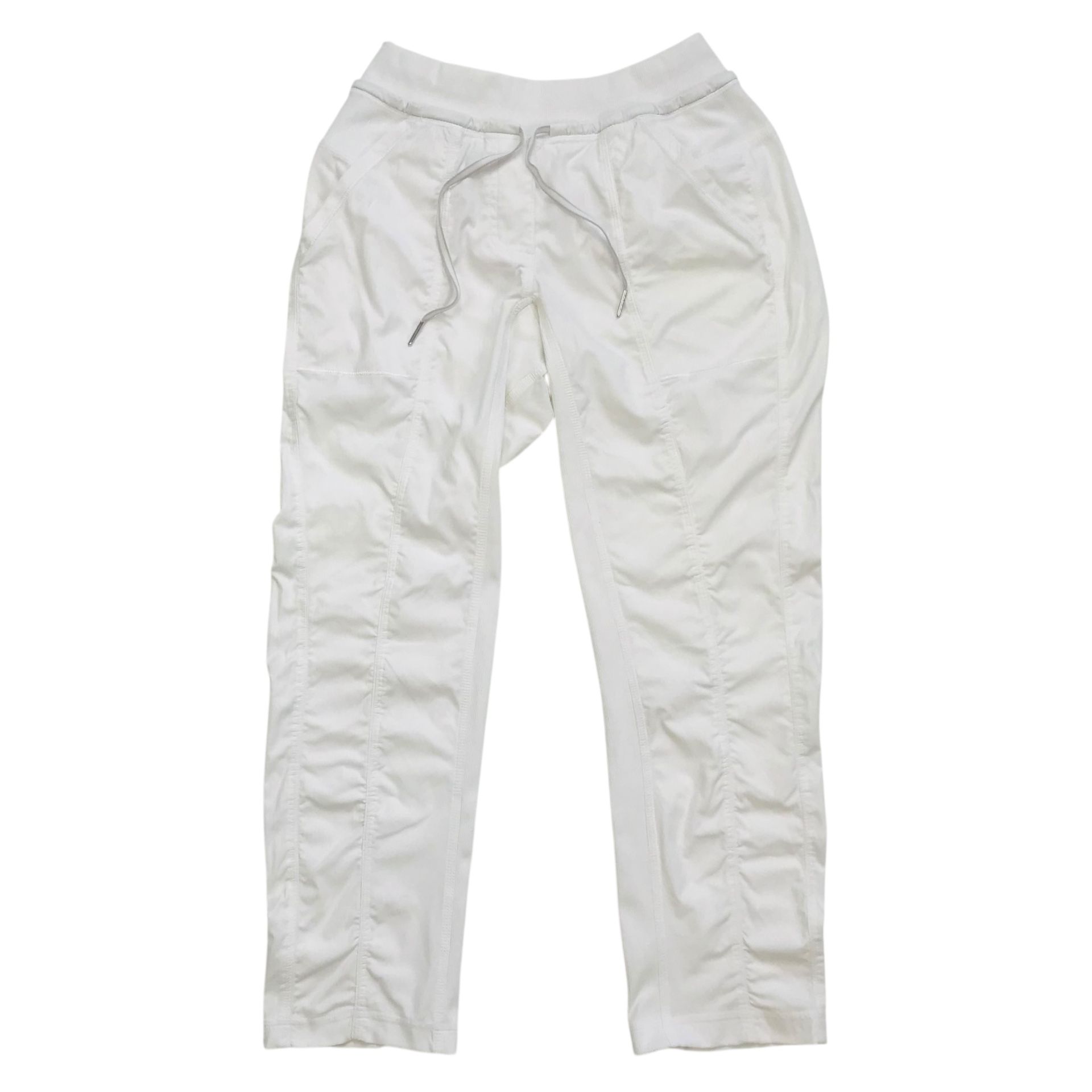 Lululemon Dance Studio Mid Rise Jogger Size 4 White Full Length Pants Gym Yoga