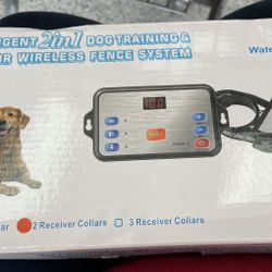 Wireless Dog Fence System with Training Collars 2 in 1, Electric Pet Containment System Rechargeable Stable Signal, Indoor and Outdoor Harmle