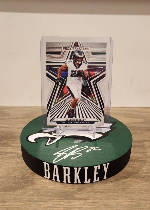 Saquon Barkley Eagles Sports Card Display 
