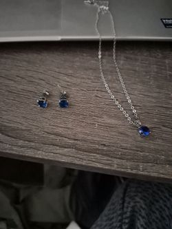 Sapphire earrings and necklace