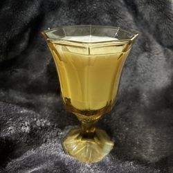 Lavender Scented Candle In A Amber Goblet 