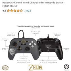 PowerA Enhanced Wired Controller for Nintendo Switch - Hylian Shield