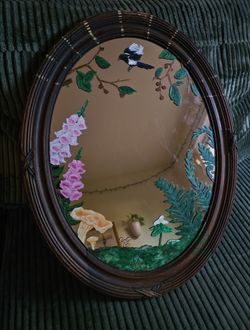 Whimsical painted mirror