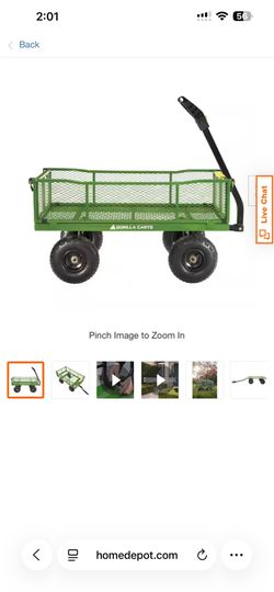NEW GORILLA CARTS 4 CU FT HEAVY DUTY STEEL UTILITY CART 800 LBS