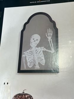Halloween light up skeleton mirror