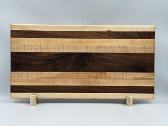 Handcrafted Hardwood Cutting Board – Cherry, Walnut, and Maple Stripes