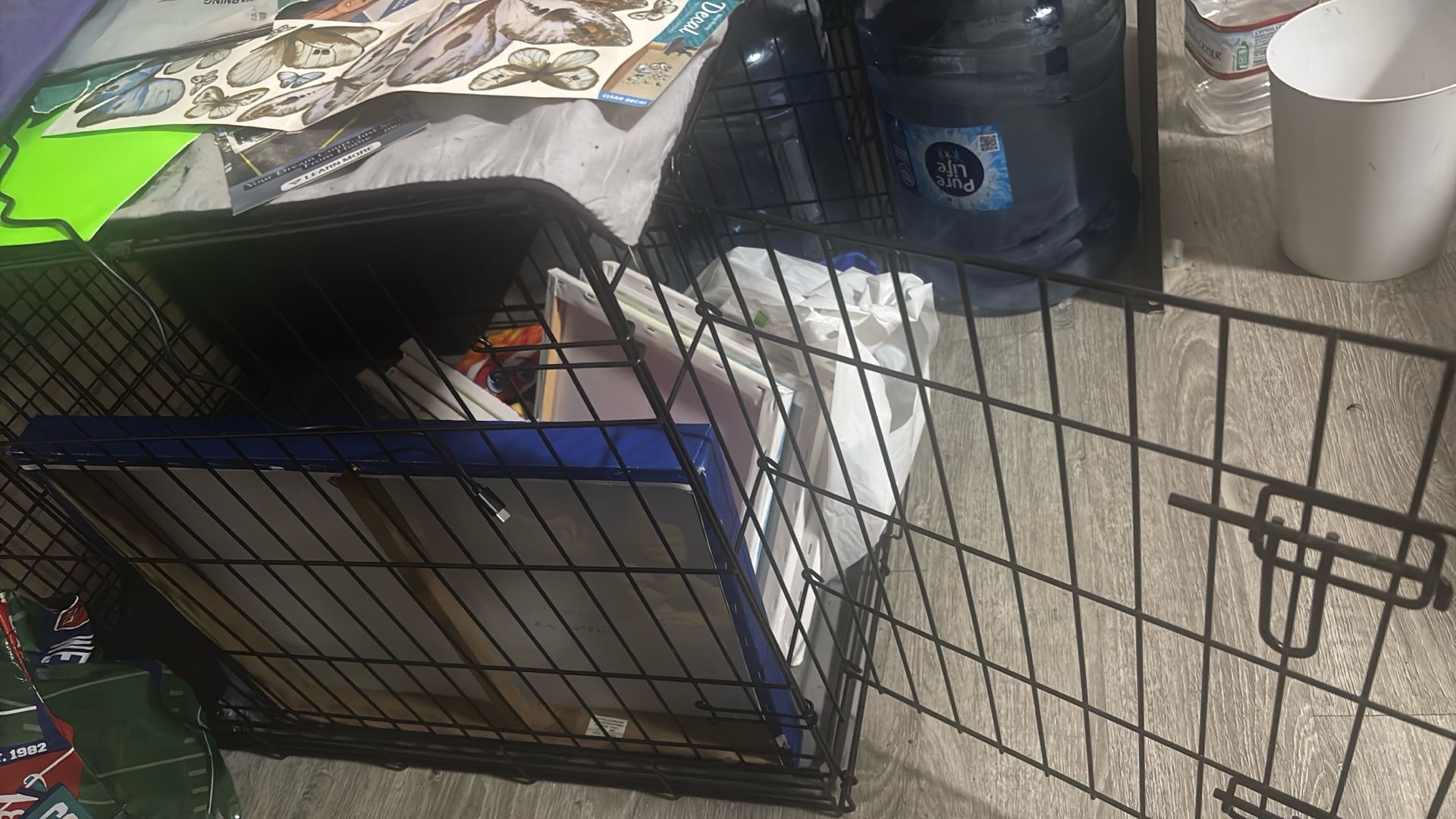 48” In Dog Crate Yaheetech Metal Dog Crate for Medium-Sized Dogs, Black