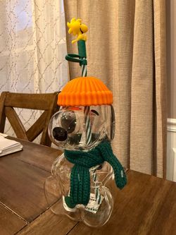 Starbucks Snoopy glass cup new in box