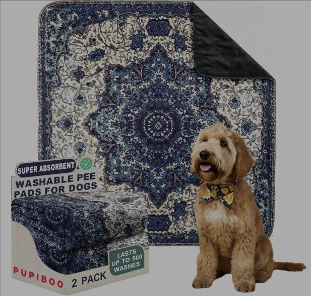 PUPIBOO Washable Pee Pads For Dogs - Super Absorbent Reusable Puppy Training Pads - 100% Waterproof, Leak-Proof & Non-Slip Whelping Pads For Pet House