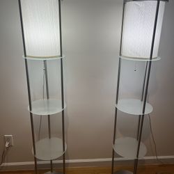 Silver Frosted Glass Floor Lamps
