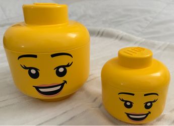 Two Lego head storage’s