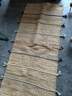 IKEA Hemp Rubber Rug With Jewel Tones 