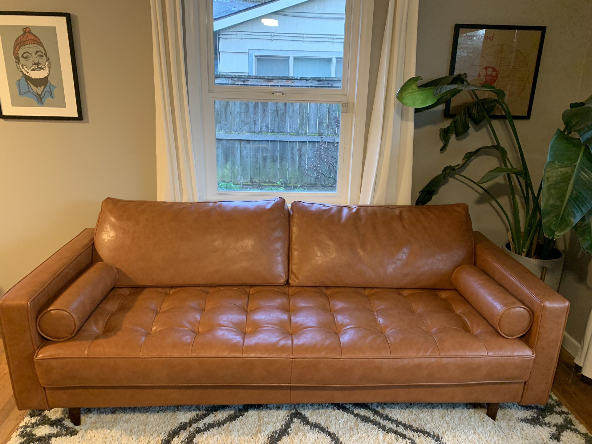 Faux Leather Couch