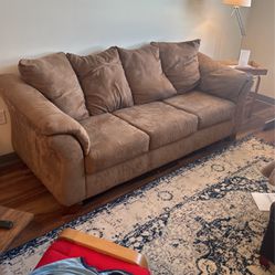 Brown  Microfiber /Suede Couch $100 OR best Offer