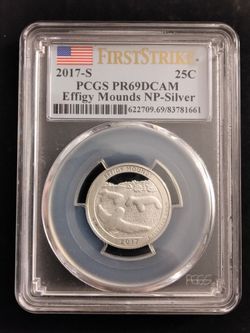 Silver First Strike 2017-S Effigy Mounds Quarter  National Park Series