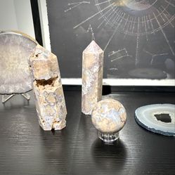 Flower Agate and Blue Flower Agate