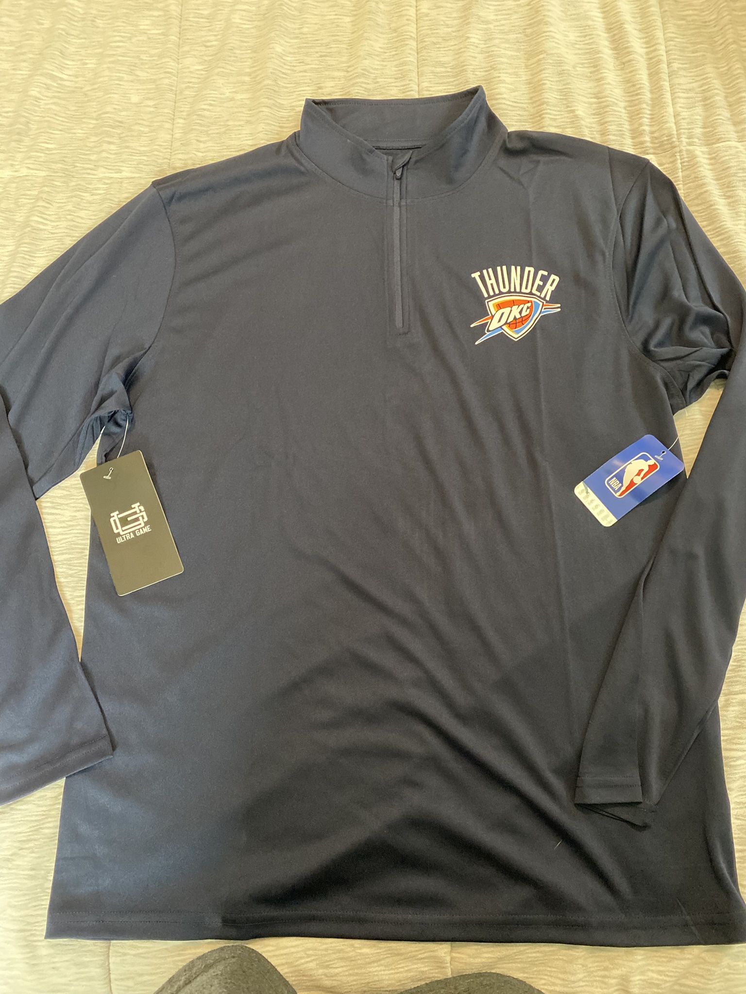 Men’s NBA Oklahoma City Thunder Quarter Zip Long Sleeve Shirt