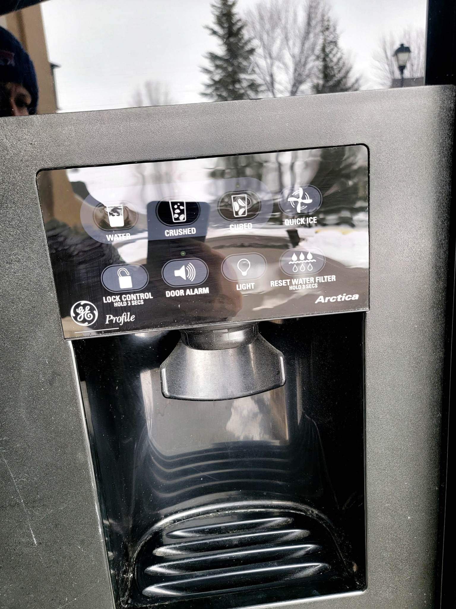 GE Side-by-side black side-by-side refrigerator in excellent