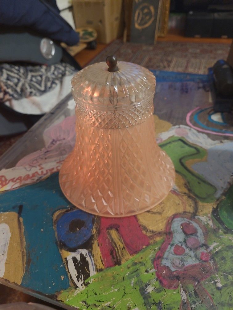 Carnival Glass Lamp Shade. Light Pink