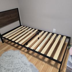 Wooden And Metal Twin Bed Frame