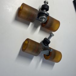 Old School Skateboard Wheels And Partial Trucks.