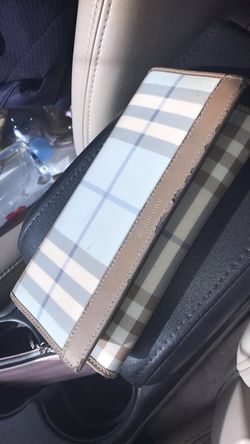 Blue Burberry plaid wallet
