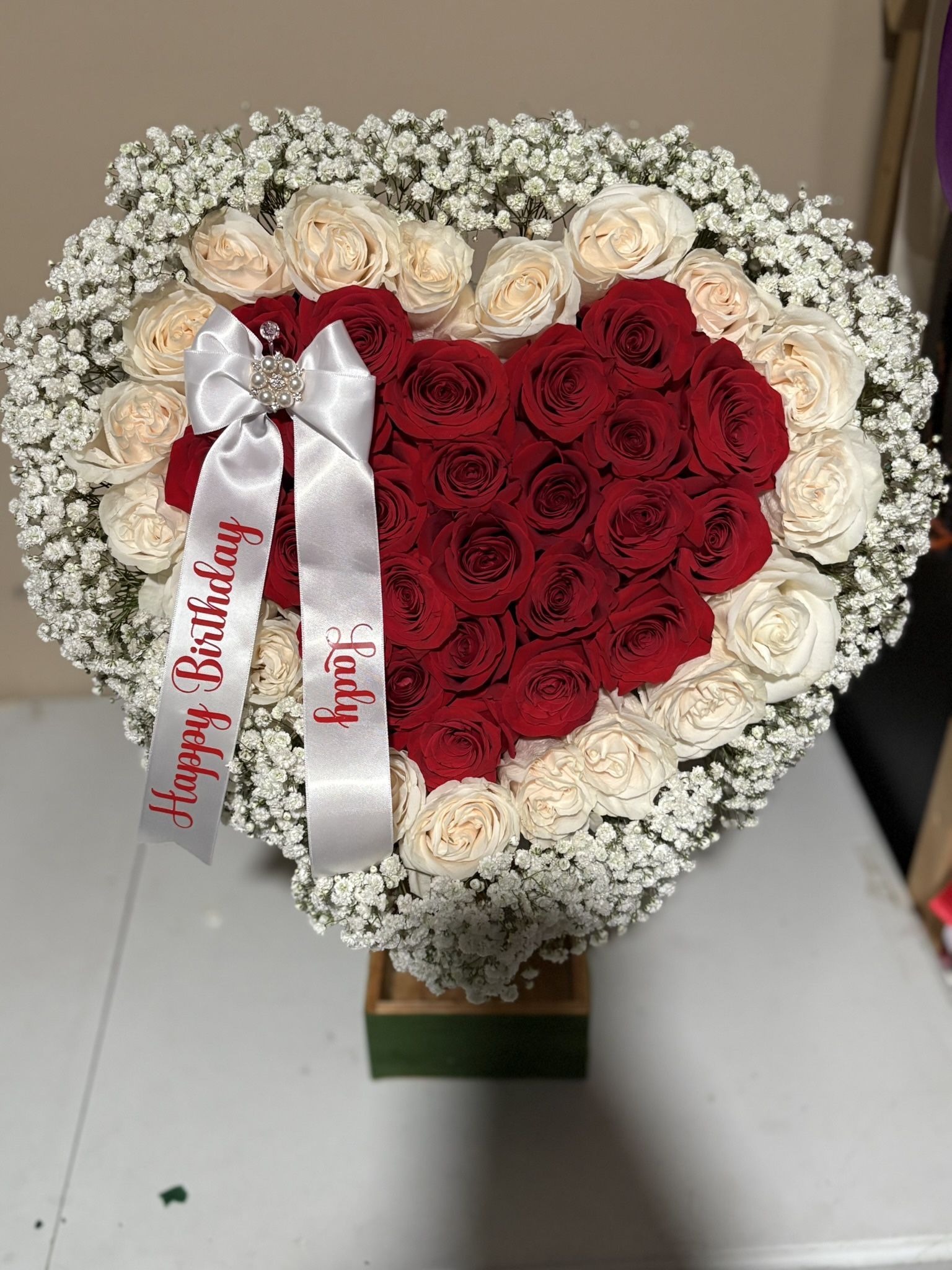 Ramo Buchon Flower Roses Bouquet Rosas Heart Stand