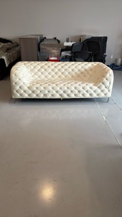 Modern White Tufted Designer Sofa –