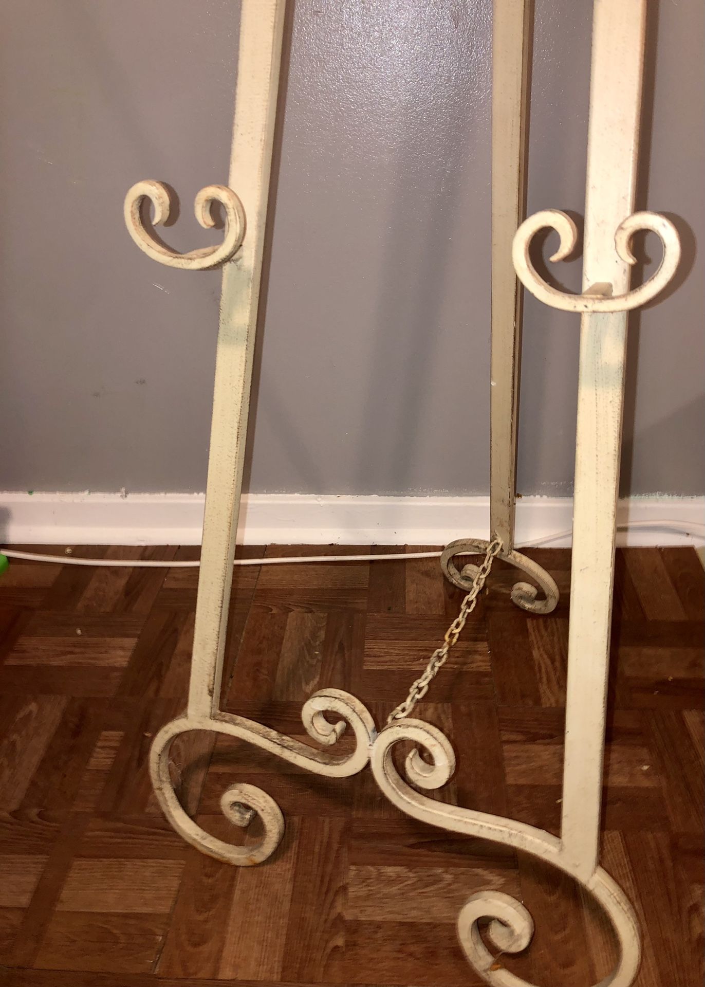 Beautiful Unique Ivory/Cream tall Floor Easel 51”tall x 17” wide(bottom) x 17” (open front to back)