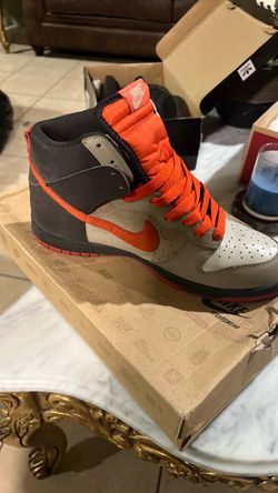 Nike Dunk High Sneakers Gray Orange