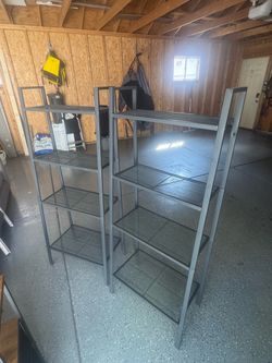 Metal Mesh 4-Tier Shelving Units – Set of 2