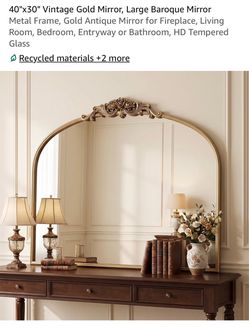40x30 Vintage Gold Baroque Wall Mirror