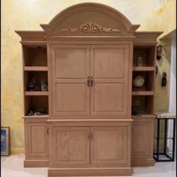 JUST REDUCED! Large Wood Entertainment/Display Cabinet