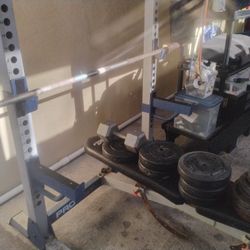 Fully Adjustable Olympic Weight Bench, Bar, And Weights