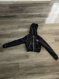 Black True Religion zip-up hoodie 