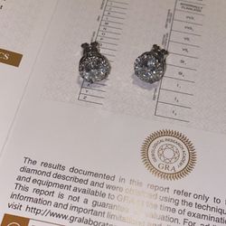 Moissanite Stones Vvs 3ct Silver 8.5mm Earrings (PASSES DIAMOND TESTER)