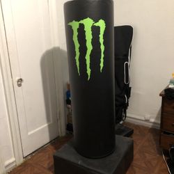 Monster energy themed standalone punching bag