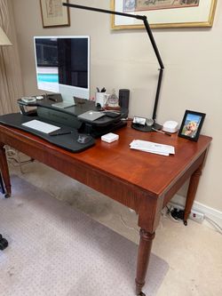 Cherry desk. Legs with wheels