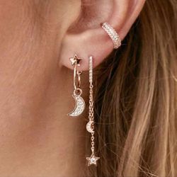 Star and Moon Earring