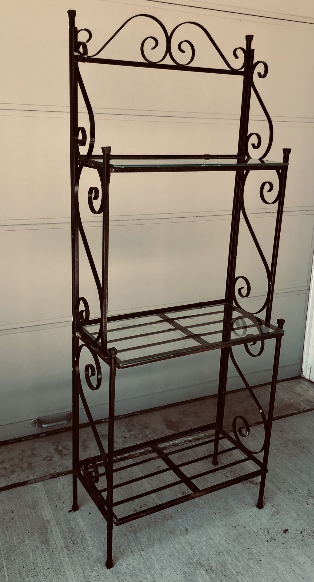 Vintage Wrought Iron Bakers rack
