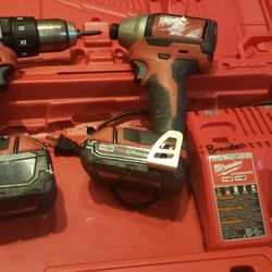 Milwaukee Drill And Impact Drive With Charger