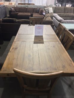 Wooden 6PC Dining Table with Extension Set Sale