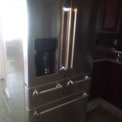 Large 5 Door Stainless KitchenAid Refrigerator 