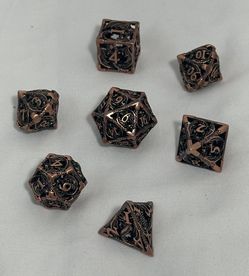 Dnd D20 Metal Polyhedral RPG D6 Hollow Dragon Gold&Blue Handmade D and D Dice Se Country 