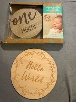 Wooden Baby Monthly Milestone Photo Props Set