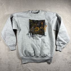 Vintage Pirates Of The Caribbean Boy’s Size L Gray Sweatshirt Disney Rare #2544