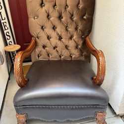 Throne Chair For Sale Diamond Studded With leather seat Cushion!