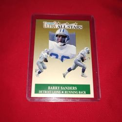 Rare Old Barry Sanders All-star Football Card 1991 Fleer Ultra #1 - Perfect Condition 